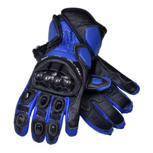 Motorbike Protective Leather Gloves Blue